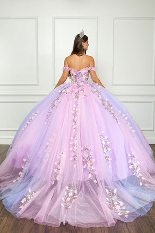 Ombre Off Shoulder Ballkleid von Petite Adele PQ1066