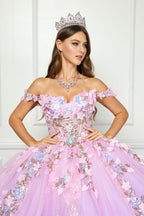 Ombre Off Shoulder Ball Gown by Petite Adele PQ1066