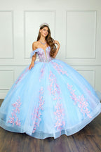 Two Tone Off Shoulder Ball Gown by Petite Adele PQ1067