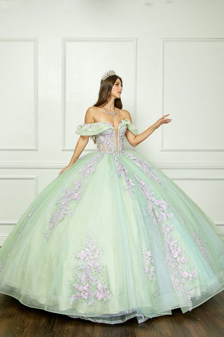 Zweifarbiges schulterfreies Ballkleid von Petite Adele PQ1067