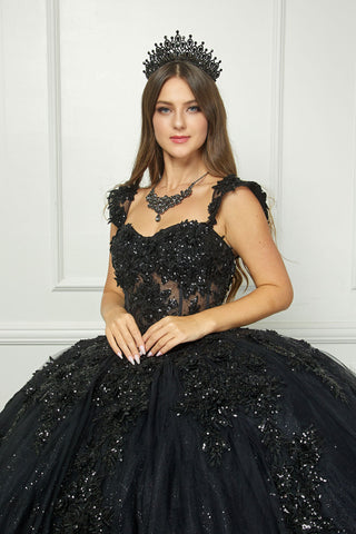 Ballkleid mit Korsett und Applikation von Petite Adele PQ1070