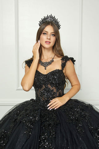 Ballkleid mit Korsett und Applikation von Petite Adele PQ1070