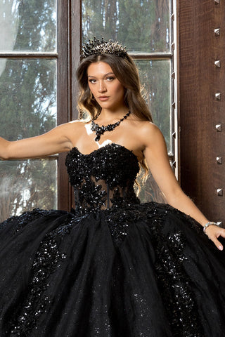 Ballkleid mit Korsett und Applikation von Petite Adele PQ1070