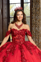Applique Corset Ball Gown by Petite Adele PQ1070