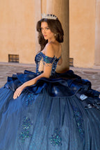 Off Shoulder Ruffled Ball Gown by Petite Adele PQ1079