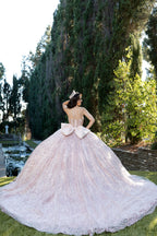 Strapless Bow Ball Gown by Petite Adele PQ1080