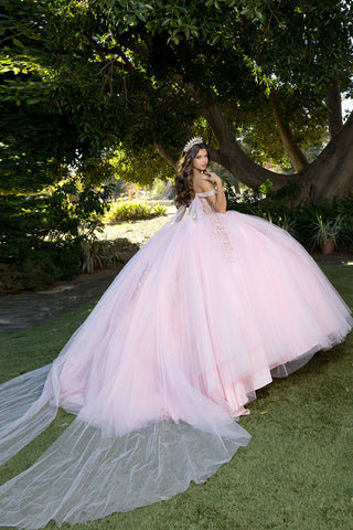 Schulterfreies Korsett-Ballkleid von Petite Adele PQ1061