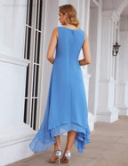 Vestidos de chiffon plus size para mãe da noiva com casaco e vestidos de cerimónia para casamento SEA28073 