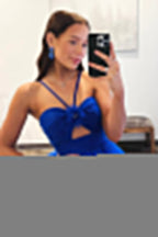 Blue Tulle Layers Long Formal Dress Princess Prom Dresses PSK548