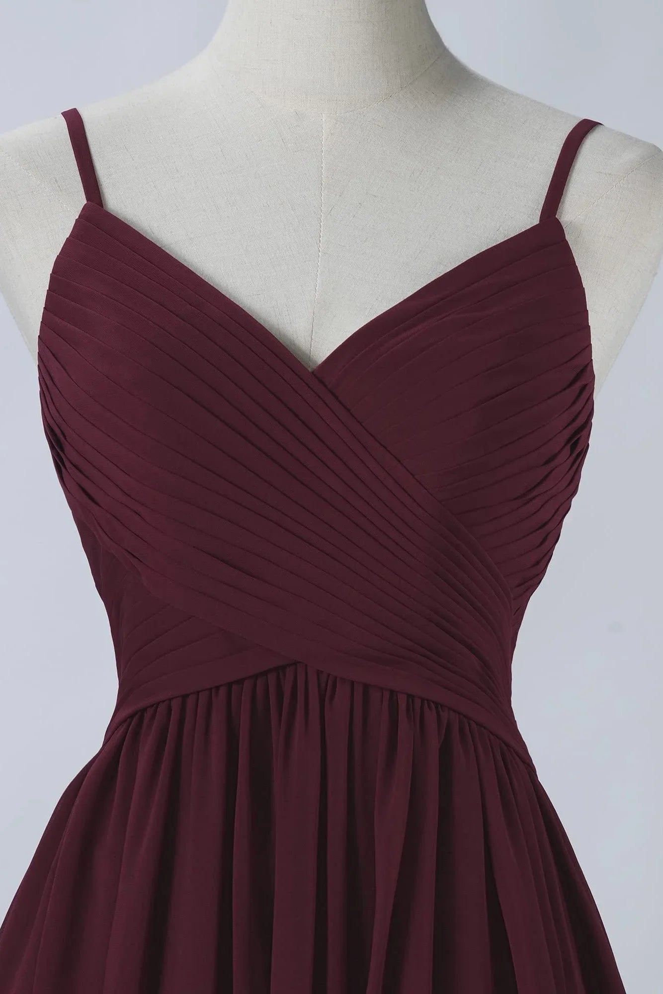 Spaghettiträger ärmelloses A-Linien Chiffon Kurzes Ballkleid Mit Taschen