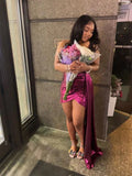 Vestido Sexy Sólido con Abertura en la Espalda y Sin Tirantes de Diseño Irregular para Fiesta de Cumpleaños o Baile de Graduación Y6439