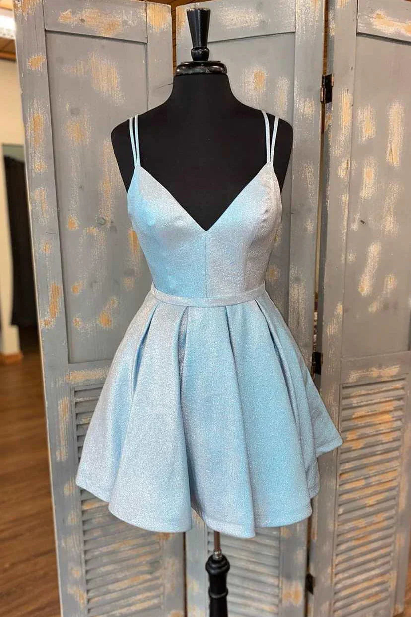 Elegante Trägeroben-A-Linie-Kurz-Kleider für den Homecoming-Ball