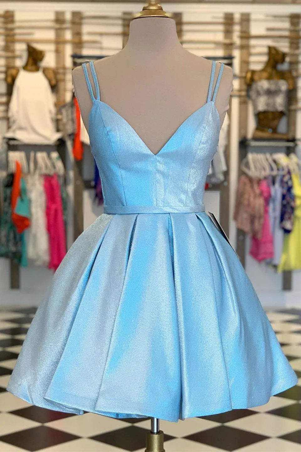 Elegante Trägeroben-A-Linie-Kurz-Kleider für den Homecoming-Ball