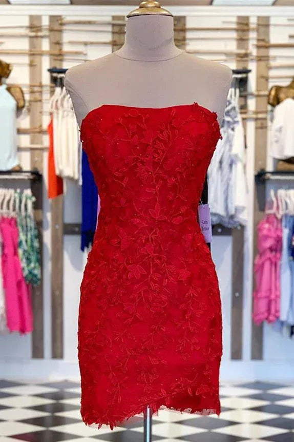 Sexy figurbetontes ärmelloses Spitzen-Kurz-Prom-Kleid Homecoming-Kleid
