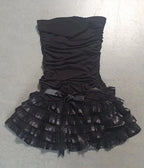 Schwarzes trägerloses Homecoming-Kleid Schwarzes Partykleid Cocktailkleid Y2360