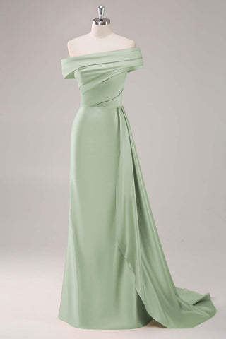 Lilac Sheath One Shoulder Long Formal Dress with Streamer