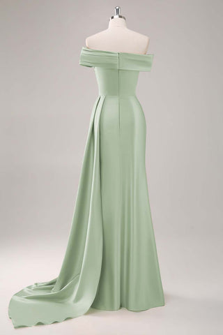 Lilac Sheath One Shoulder Long Formal Dress with Streamer