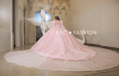 Quinceanera-Kleid mit Puffärmeln und Cape von Ragazza EV61-661