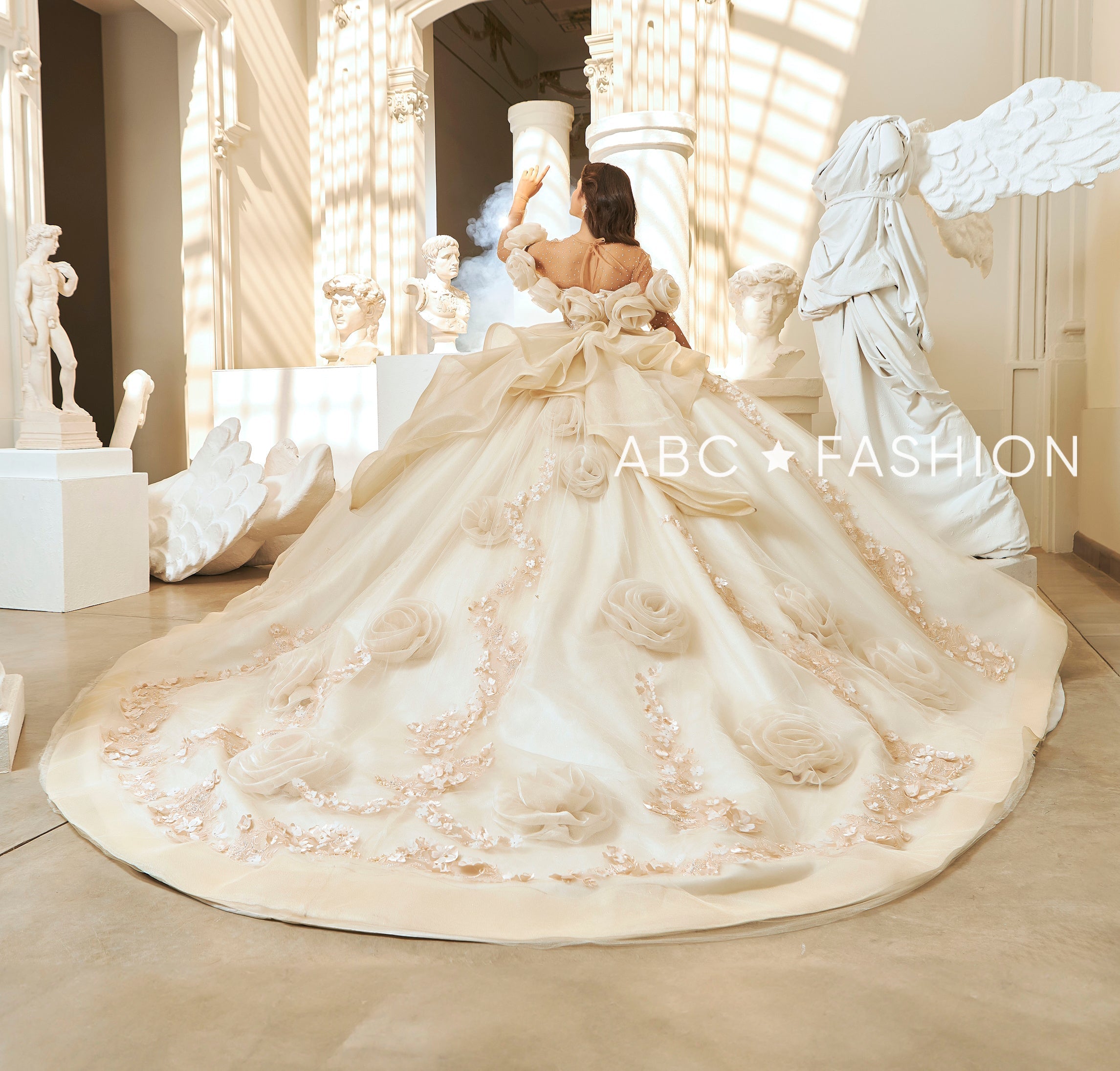 Rosette Quinceanera Dress by Ragazza EV63-663