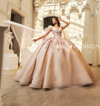Sleeveless Cape Quinceanera Dress by Ragazza EV64-664