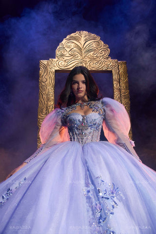 Quinceanera-Kleid mit Puffärmeln von Ragazza EV77-677