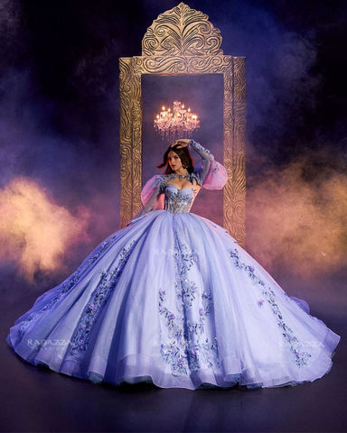 Quinceanera-Kleid mit Puffärmeln von Ragazza EV77-677