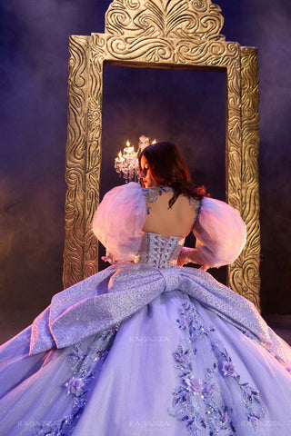 Quinceanera-Kleid mit Puffärmeln von Ragazza EV77-677