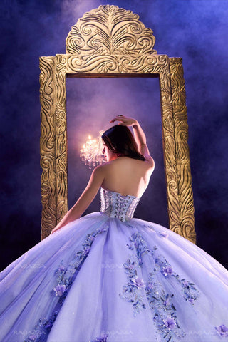 Quinceanera-Kleid mit Puffärmeln von Ragazza EV77-677