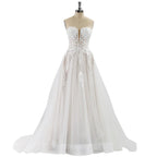 Elegant Lace Wedding Dresses for Women 2024 Sleeveless Deep V-Neck Sparkly Bridal Gowns Sweetheart Wedding Gown for Women Luxury