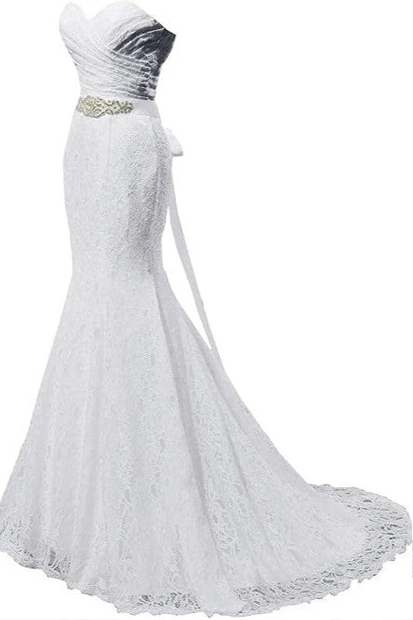 Elegante Meerjungfrau-Hochzeitskleider, Brautkleider mit Herz-Ausschnitt