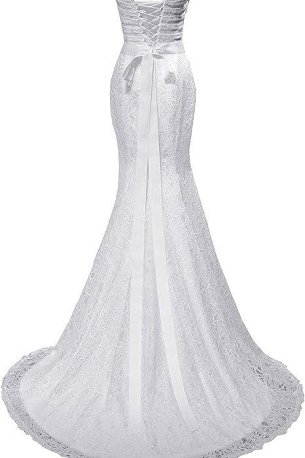 Elegante Meerjungfrau-Hochzeitskleider, Brautkleider mit Herz-Ausschnitt