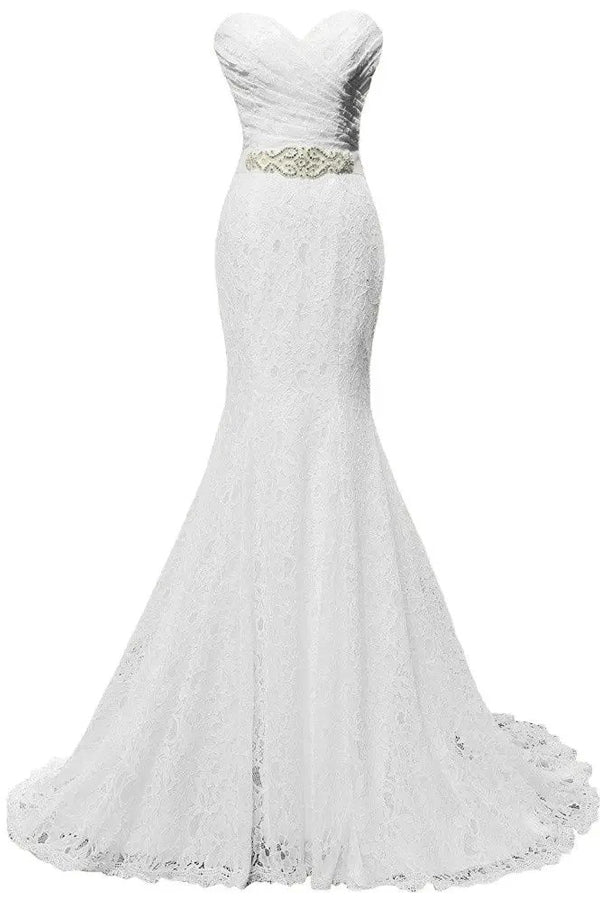 Elegante Meerjungfrau-Hochzeitskleider, Brautkleider mit Herz-Ausschnitt
