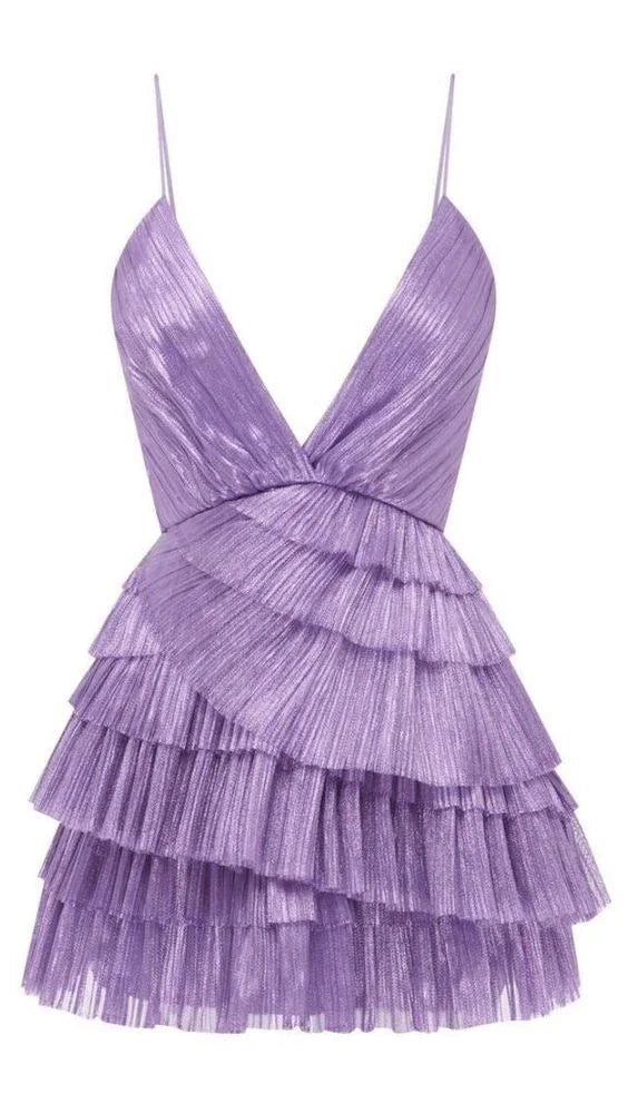 Kurzes Homecoming-Kleid Rüschen Trägertop Party Sexy Minikleid Y2199