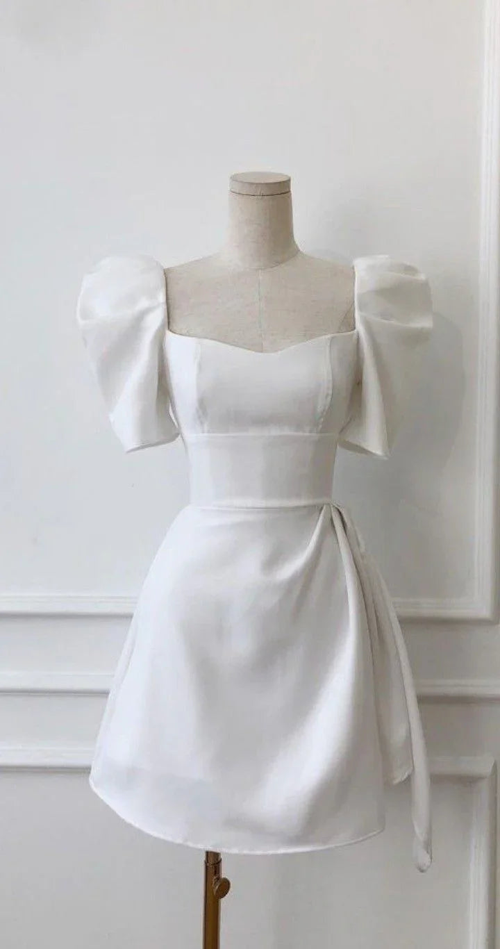 Vestido de Fiesta Blanco Estilo Retro para el Baile de Bienvenida Y2433