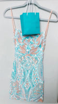 Illusion Pailletten Kurzes Homecoming-Kleid Sexy Partykleid Y1418