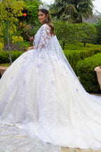 3D Butterfly Cape Ball Gown by GLS Gloria GL3501