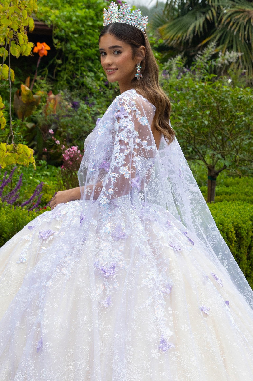 3D Butterfly Cape Ball Gown by GLS Gloria GL3501
