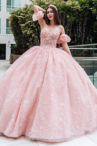 Trägerloses Ballkleid mit Puffärmeln von GLS Gloria GL3505