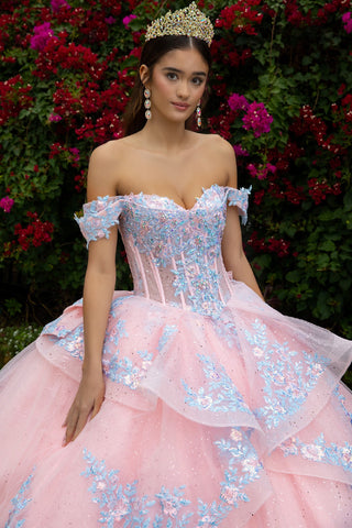 Schulterfreies Ballkleid mit Lagenmuster von GLS Gloria GL3517