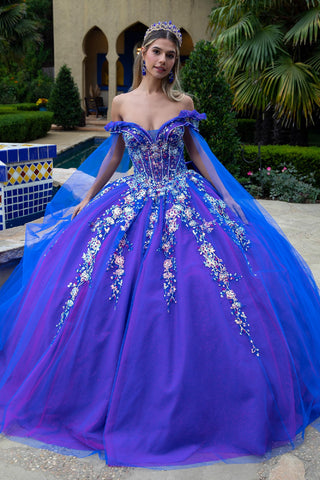 Ballkleid mit Pailletten und Cape-Ärmeln von GLS Gloria GL3518