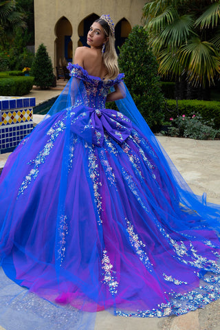 Ballkleid mit Pailletten und Cape-Ärmeln von GLS Gloria GL3518