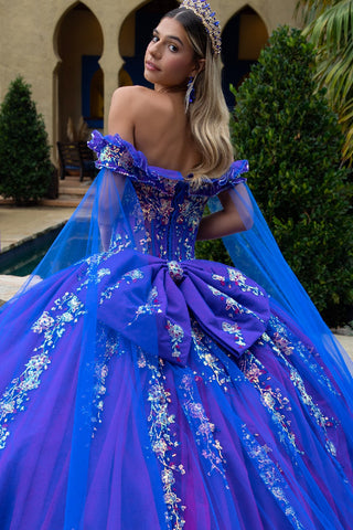 Ballkleid mit Pailletten und Cape-Ärmeln von GLS Gloria GL3518