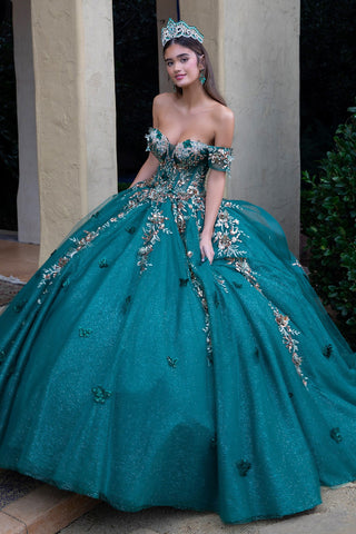 Schulterfreies Ballkleid mit Applikation von GLS Gloria GL3522