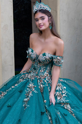 Schulterfreies Ballkleid mit Applikation von GLS Gloria GL3522