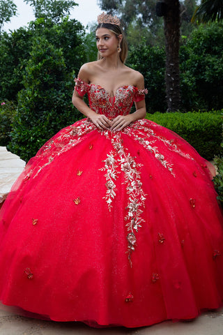 Schulterfreies Ballkleid mit Applikation von GLS Gloria GL3522