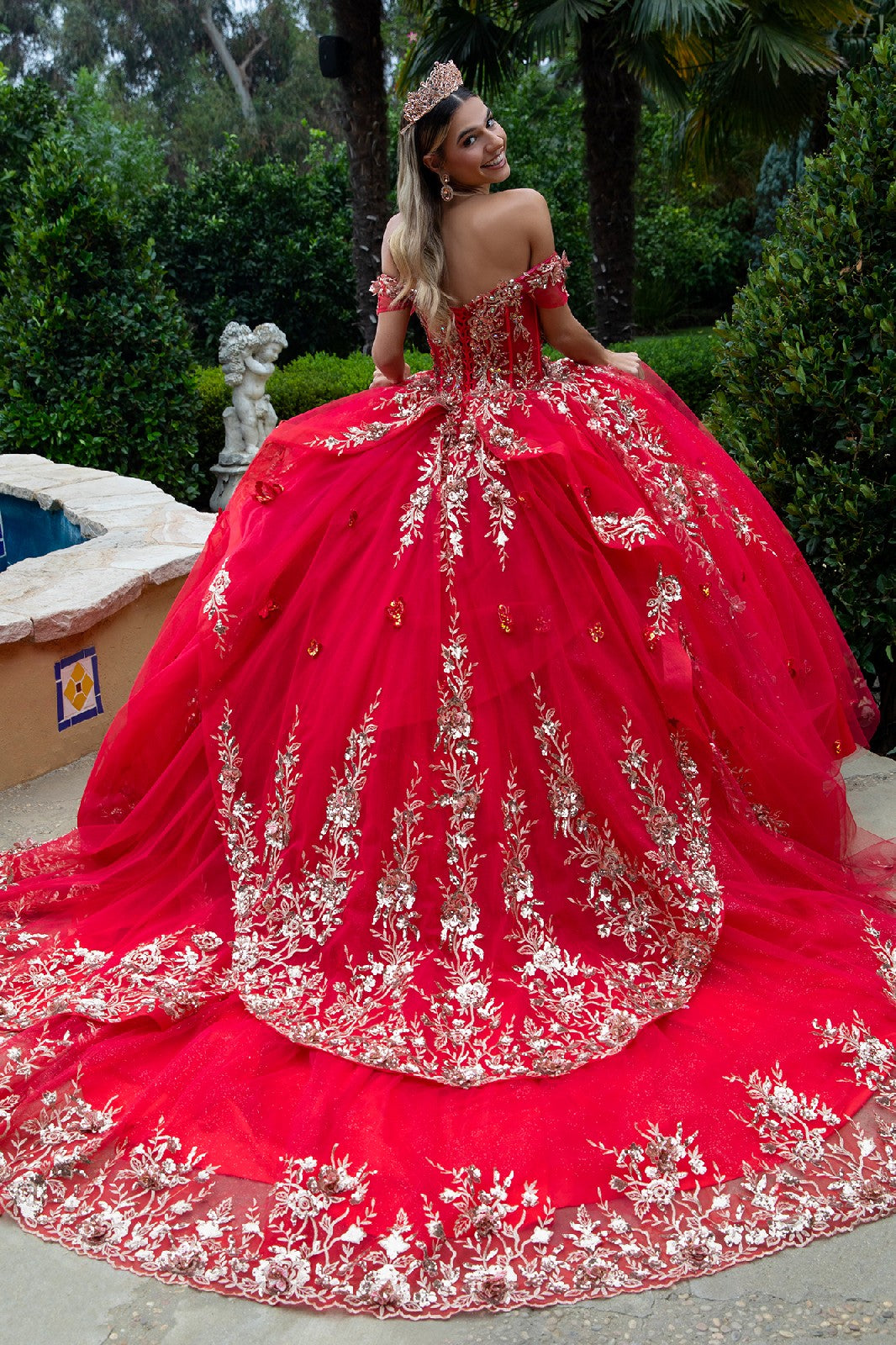 Applique Off Shoulder Ball Gown by GLS Gloria GL3522