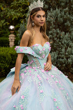 Vestido de baile floral 3D com ombros à mostra da GLS Gloria GL3523