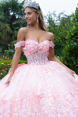 3D-Schmetterlings-Ballkleid mit schulterfreiem Schnitt von GLS Gloria GL3526