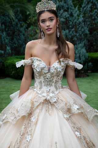 Besticktes schulterfreies Ballkleid von GLS Gloria GL3528