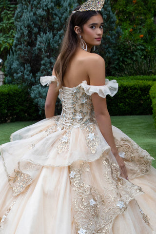 Besticktes schulterfreies Ballkleid von GLS Gloria GL3528